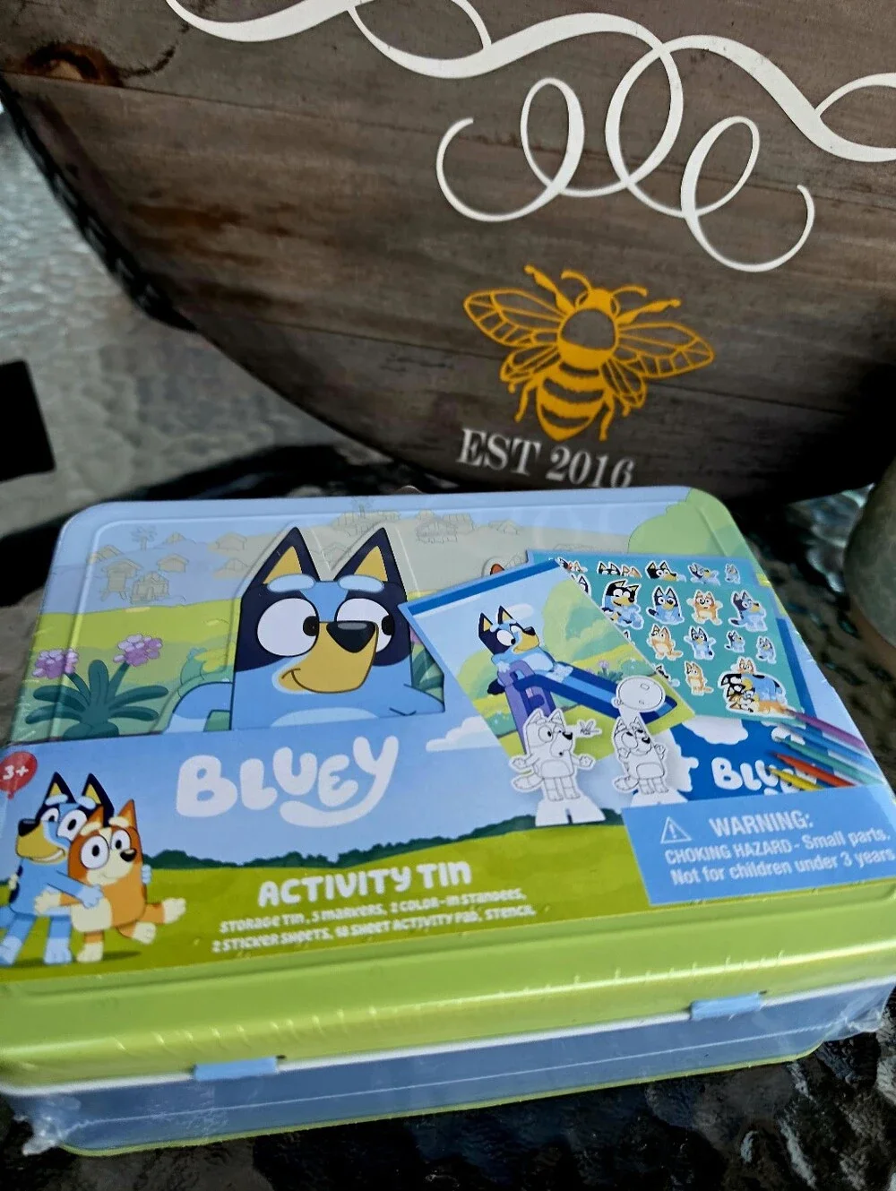 Bluey Embossed Tin Activity Set